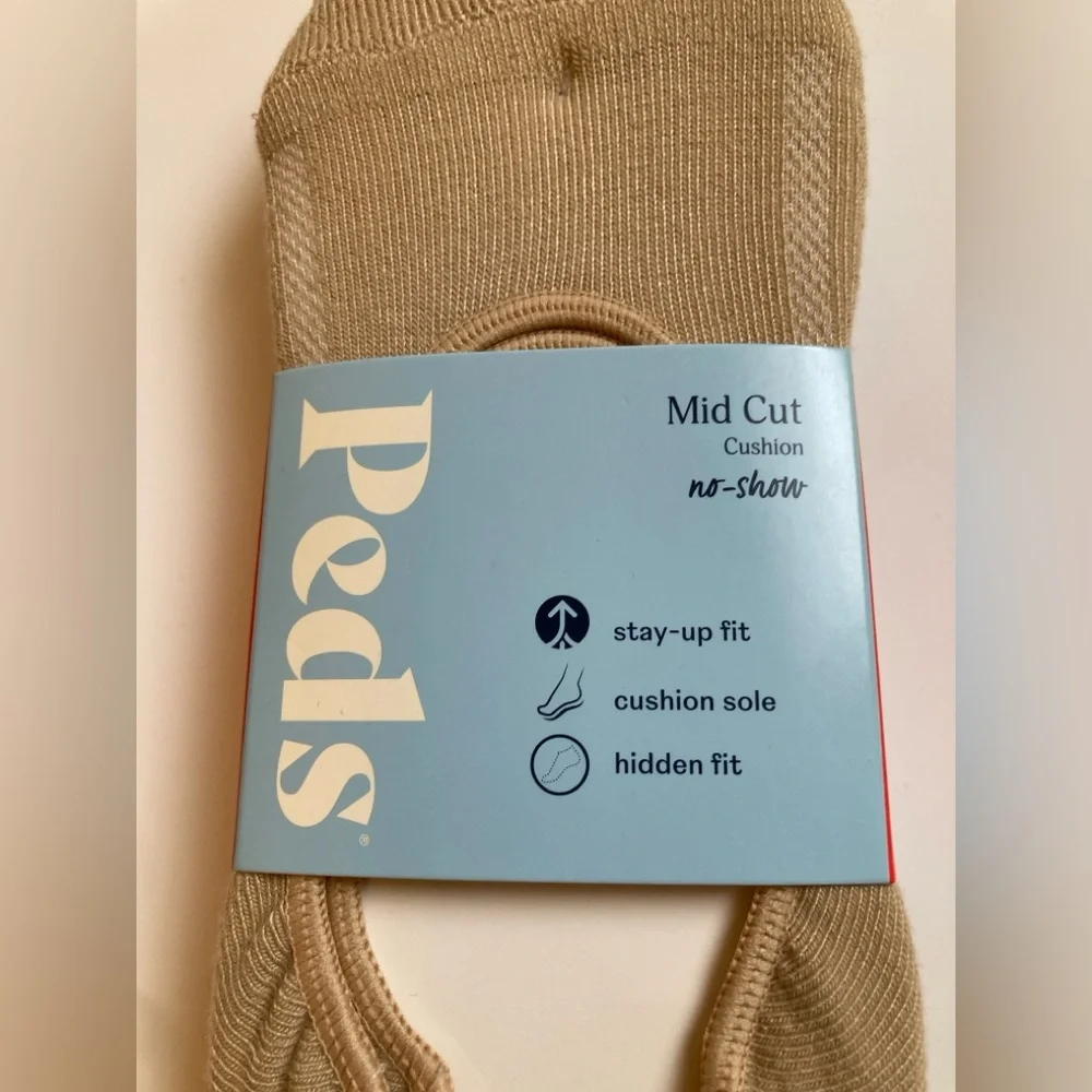 Peds Hanes Women’s No-Show Socks Size 5-10 Blue Purple Tan 3 Pair NWT/NWOT